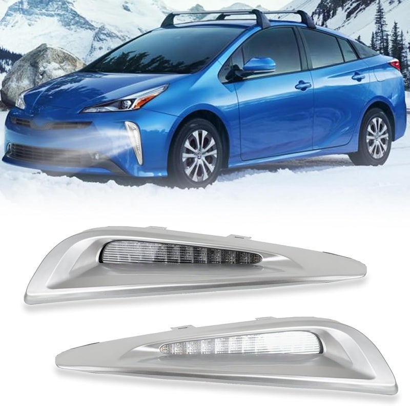 PGTOPONE Switchback White/Amber LED Front Bumper Light Daytime Running Lamp Amber Sequential Turn Signal Light Feature Compatible with Toyota Prius 2019 2020 2021 2022 Bezel Wire Harness - Image 1